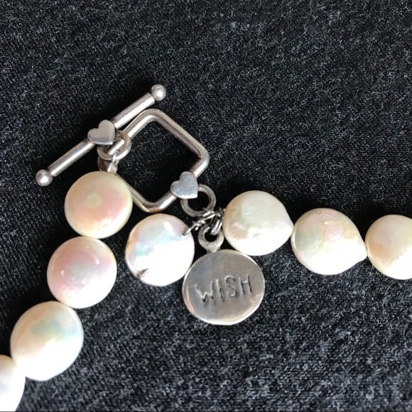 Vintage Handmade Coin Pearl Double Wrap Bracelet Sterling Charm Clasp - Picture 4 of 8